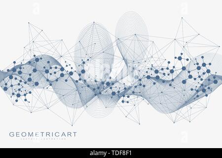 Big Data Visualization Background. Modern futuristic virtual abstract background. Science network pattern, connecting lines and dots. Global network Stock Vector