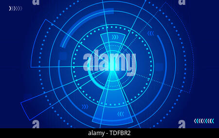 Global network big data, computer technology dark blue background, technical concept. Stock Photo