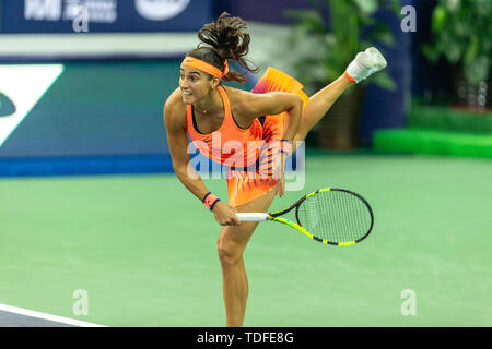 Caroline Garcia, a famous French women's tennis player. Stock Photo