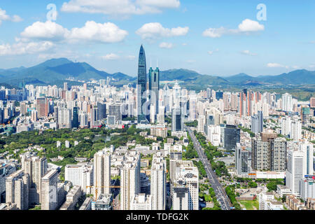 skyscrapers and mansions of a modern city Stock Photo