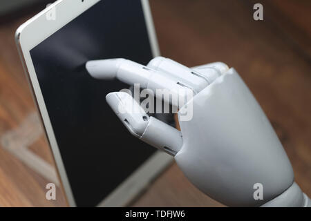 AI robotic operations tablet Stock Photo