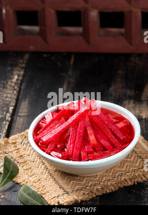 Red heart, purple radish, water radish. Stock Photo