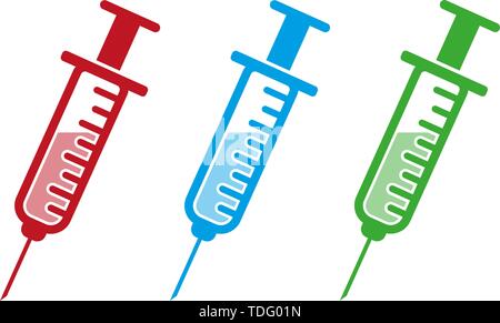 set of syringe icons in different colors vector illustration Stock Vector