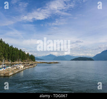 WEST VANCOUVER, CANADA - JUNE 2, 2019: landscape view of Horseshoe Bay summer morning. Stock Photo