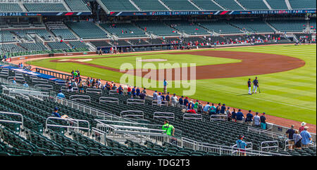 ATLANTA, GEORGIA - September 5, 2018: The Atlanta Braves home opener is on April 1, 2019 against the Chicago Cubs Stock Photo