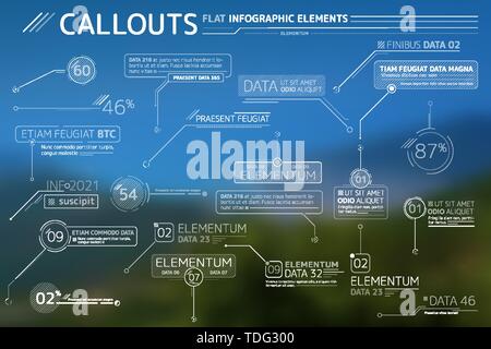 Callouts Flat Infographic Elements Collection Stock Vector