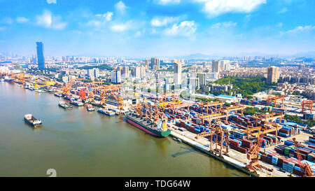 Huangpu Port Wharf, Guangzhou City, Guangdong Province Stock Photo