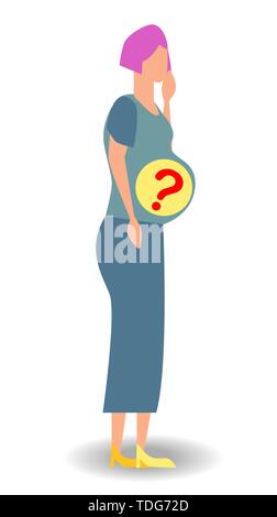 A woman dreams of a child. Pregnant woman dreaming of her baby Stock Vector