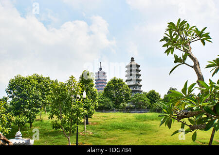 Bai Dinh Pagoda - The biggiest temple complex in Vietnam in Trang An, Ninh Binh. Stock Photo