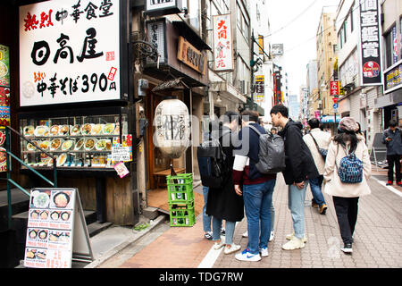 Japanese people and foreigner traveler walking travel and visit shopping eat and drinks in Ameyoko Market at Ueno city on March 30, 2019 in Tokyo, Jap Stock Photo