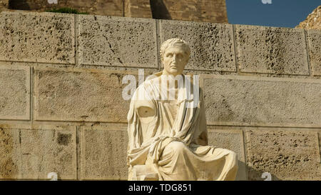 the statue of menander at the acropolis in athens, greece Stock Photo
