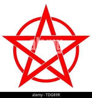 Pentagram blood red runic spell circle. Satanic sign, Magic casting ...