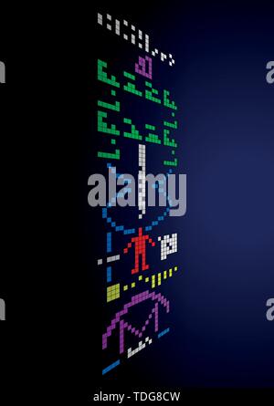 Message from the Arecibo radio telescope sent into space, vector illustration Stock Vector