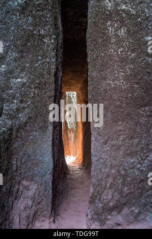 Bete Amanuel, monolitic church in Lalibela, Ethiopia Africa Stock Photo
