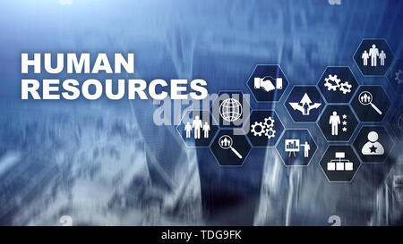 Human Resources HR management concept. Human resources pool, customer care and employees Stock Photo