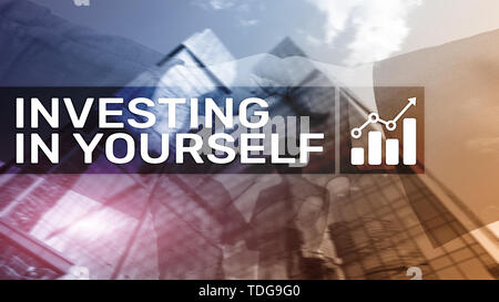 Invest in yourself. Personal development and education concept on abstract blurred background Stock Photo