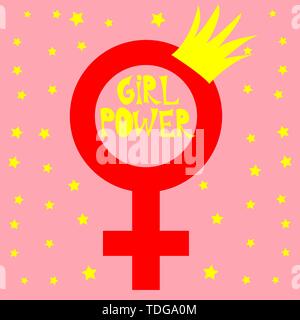 Women resist symbol. Woman fist. Concept the symbol of the mirror of Venus. Stock Vector