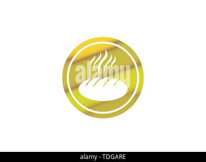 Creative hot Bread in the shape for logo design illustration Stock Vector