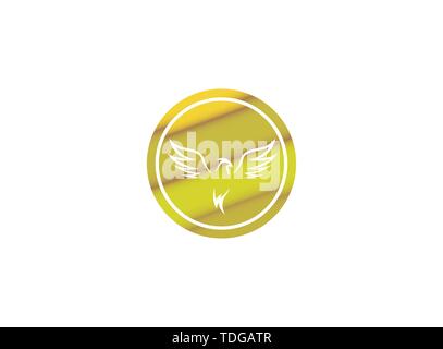 Phoenix flying bird and eagle open wings Logo Design illustration in the shape Stock Vector