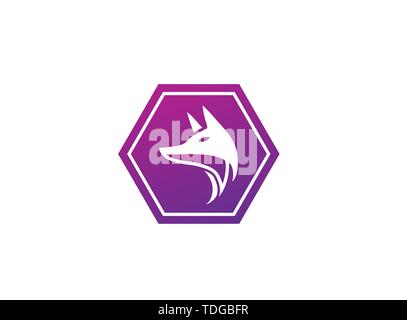 Fox head for logo design illustration in the shape icon Stock Vector