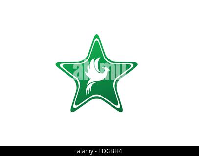 Phoenix flying bird and eagle open wings Logo Design illustration in the shape Stock Vector