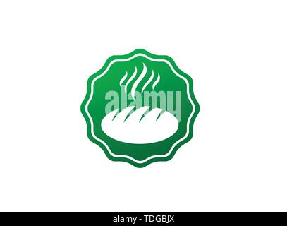 Creative hot Bread in the shape for logo design illustration Stock Vector