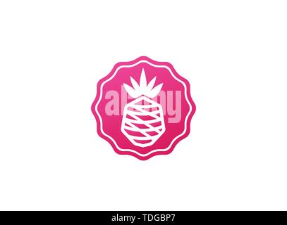 ananas fruit in a shape, pineapple for logo vector design illustration Stock Vector