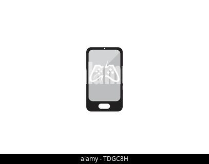 Console video games a controller gadget for logo design illustration, in a smartphone shape phone icon Stock Vector
