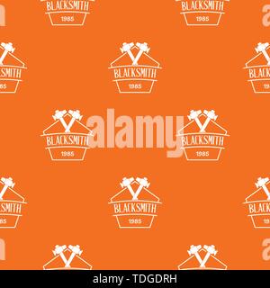 Hammer blacksmith pattern vector orange Stock Vector