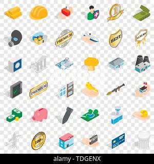 Firm icons set, isometric style Stock Vector