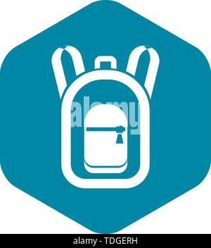 Backpack icon in simple style Stock Vector