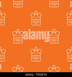 Overalls blacksmith pattern vector orange Stock Vector