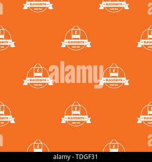 Retro blacksmith pattern vector orange Stock Vector