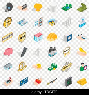 Building icons set, isometric style Stock Vector