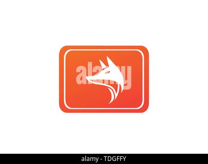 Fox head for logo design illustration in the shape icon Stock Vector
