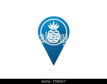 ananas fruit in a shape, pineapple for logo vector design illustration Stock Vector