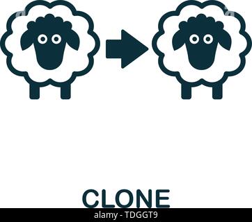 Clone vector icon symbol. Creative sign from biotechnology icons collection. Filled flat Clone icon for computer and mobile Stock Vector