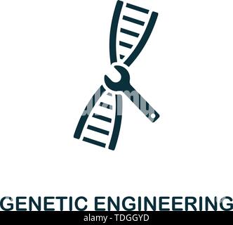 Genetic Engineering vector icon symbol. Creative sign from biotechnology icons collection. Filled flat Genetic Engineering icon for computer and Stock Vector