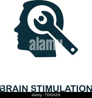 Brain Stimulation vector icon symbol. Creative sign from biotechnology icons collection. Filled flat Brain Stimulation icon for computer and mobile Stock Vector