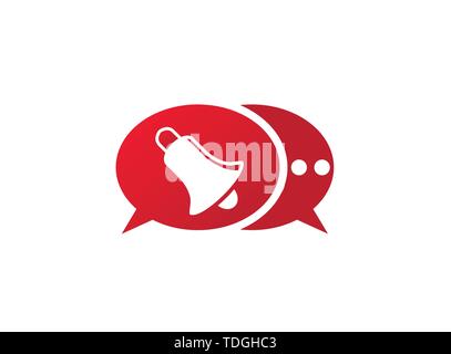 Bell ring for logo design illustration in chat icon Stock Vector