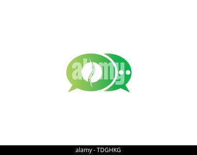 Circle sphere a spinal cord for medical logo design illustration in chat icon Stock Vector
