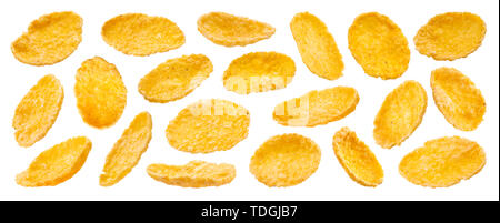Sweet corn flakes isolated on white background, collection Stock Photo