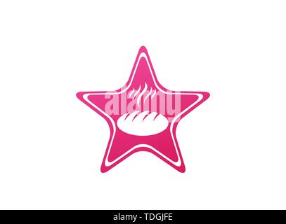 Creative hot Bread in the shape for logo design illustration Stock Vector