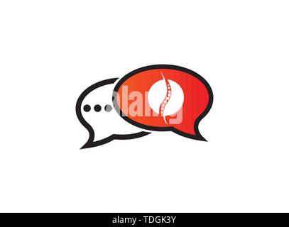 Circle sphere a spinal cord for medical logo design illustration in chat icon Stock Vector