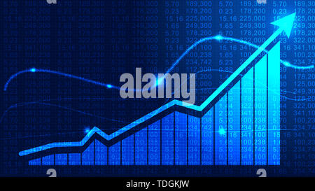 Financial tech curve chart background Stock Photo