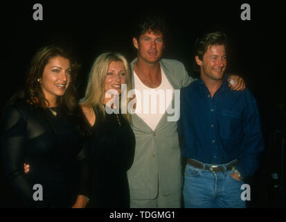 Universal City, California, USA 15th July 1994 (L-R) Guest, Pamela Bach, actor David Hasselhoff and actor John Allen Nelson attend the opening of 'Tommy' on July 15, 1994 at Universal Studios in Universal City, California, USA. Photo by Barry King/Alamy Stock Photo Stock Photo