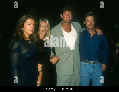 Universal City, California, USA 15th July 1994 (L-R) Guest, Pamela Bach, actor David Hasselhoff and actor John Allen Nelson attend the opening of 'Tommy' on July 15, 1994 at Universal Studios in Universal City, California, USA. Photo by Barry King/Alamy Stock Photo Stock Photo