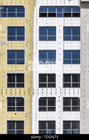 Insulation of a house facade with thermal efficiency graphic Stock ...