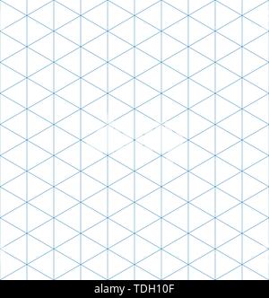 Isometric graph paper background. Seamless pattern. Vector illustration. Stock Vector