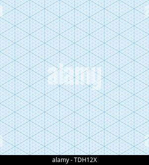 Isometric graph paper background. Seamless pattern. Vector illustration. Stock Vector